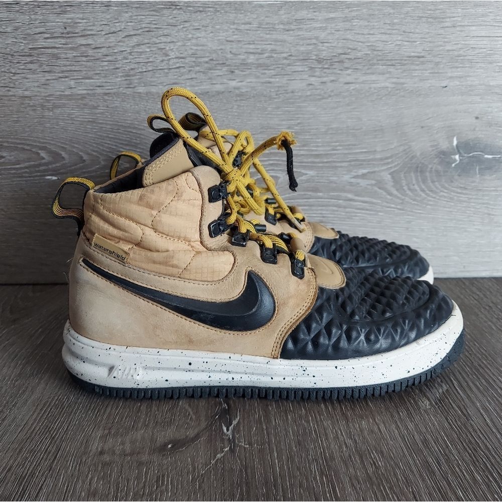 Kids High-Top Sneakers with Black and Tan Accents